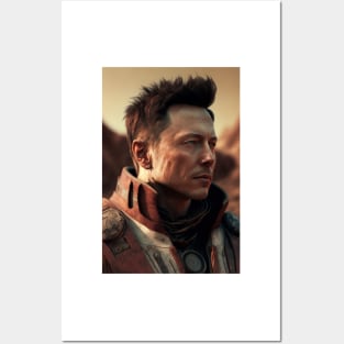 Elon Musk as an Astronaut on Mars Posters and Art